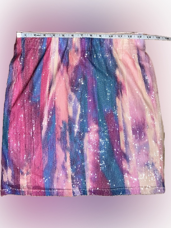 NWT Cable & Gauge SZ S Purple Blue Pink Abstract Halter Sequined Skirt Set - Picture 5 of 8